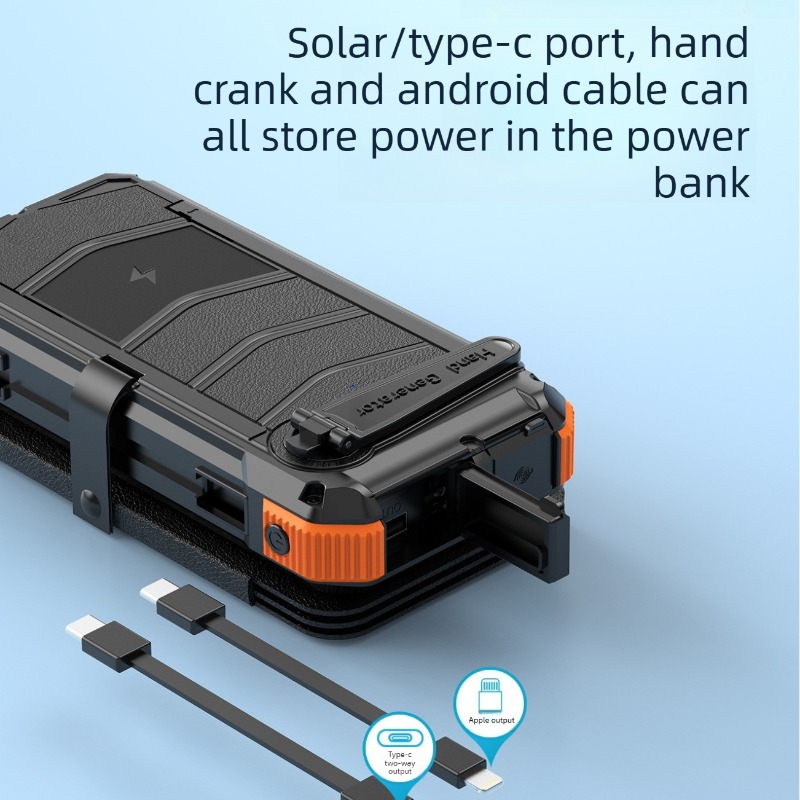 取り外し可能折りたたみ式手回しソーラーパワーバンク 2000 - Solar Charger Panel Foldable のレビューと価格