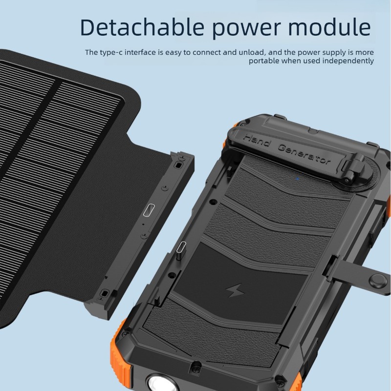 取り外し可能折りたたみ式手回しソーラーパワーバンク 2000 - Solar Charger Panel Foldable のレビューと価格